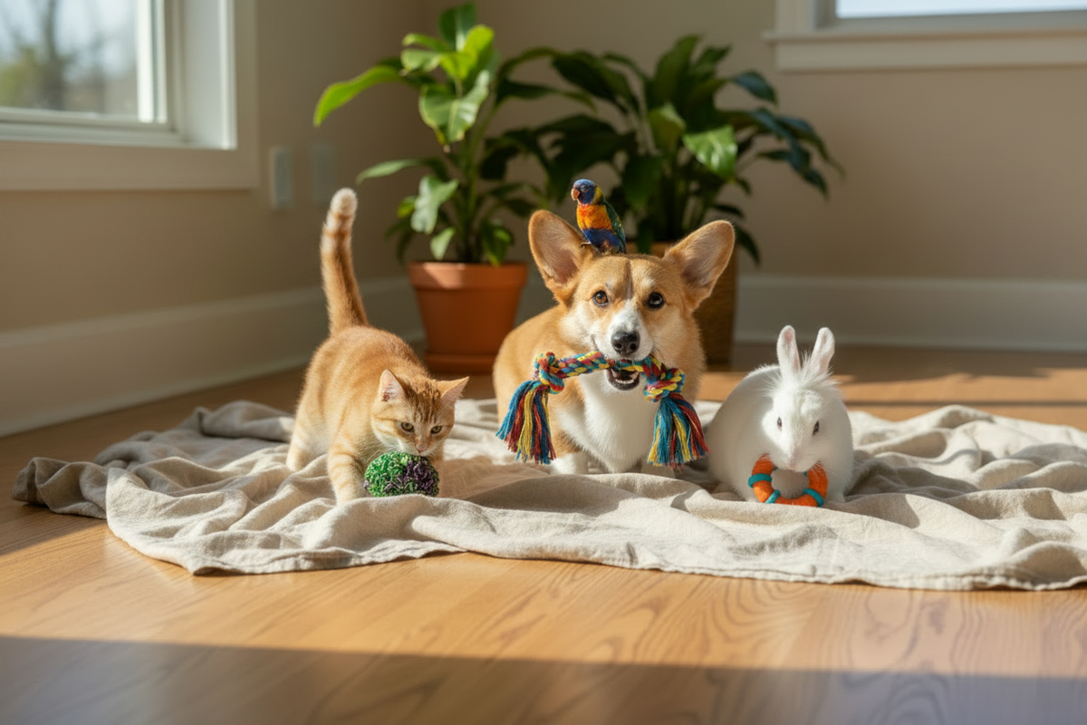 Pet Quartet with Bird